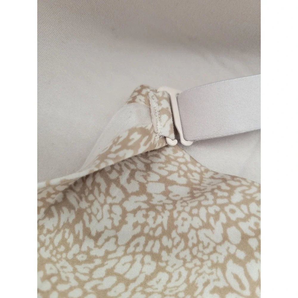 Bali Wireless Bra 3462 Animal Print Comfort Minimalist Everyday Tan Beige XL